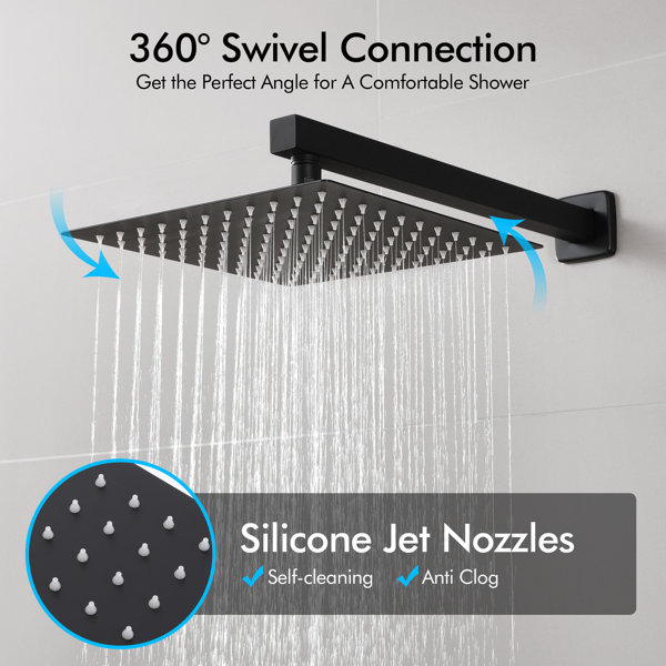 KES Shower System with Handheld Shower Valve and Trim Kit Pressure